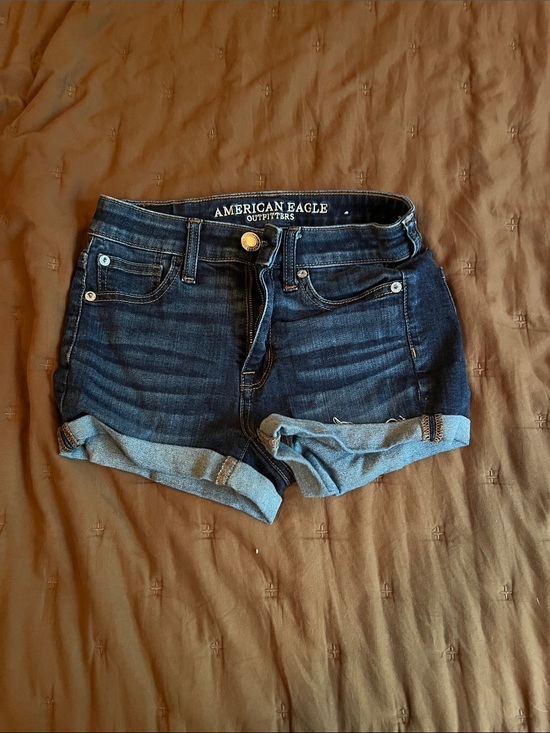 American Eagle Outfitters Pants - American Eagle Outfitters Navy Roll-Cuff Denim Shorts